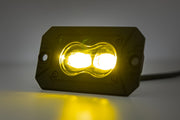 3x1.75 Inch Serie Negro | Amarillo | LED Slim Aux | SAE Fog | Montaje Empotrado | Pair