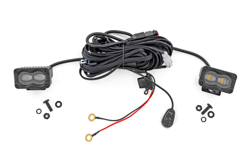 3x1.75 Inch LED Serie Negro Slim Aux | SAE Fog | Pair
