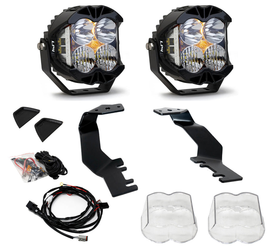Kit de luces para pilar A Baja Designs Toyota LP4 Pro A-Pillar Light Kit - Toyota 2022-2026 Tundra, 2023-2026 Sequoia (Light Pattern: Driving/Combo, Color: Clear)