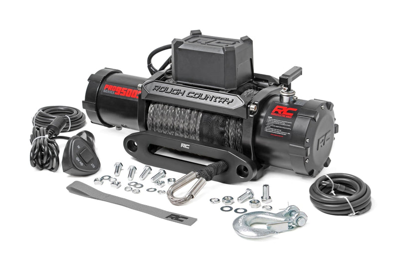 Winch Rough Country Pro Series 9,500 Libras Sintetico