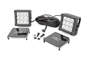 4 Inch LED Serie Cromado Faros Auxiliares | Cuadrado | Blanco DRL | Pair