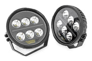 Par de Luces LED Halo Serie Negro | Blanco/Ámbar DRL | 6.5 Inch | Redondo