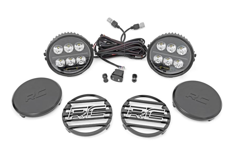 Par de Luces LED Halo Serie Negro | Blanco/Ámbar DRL | 6.5 Inch | Redondo