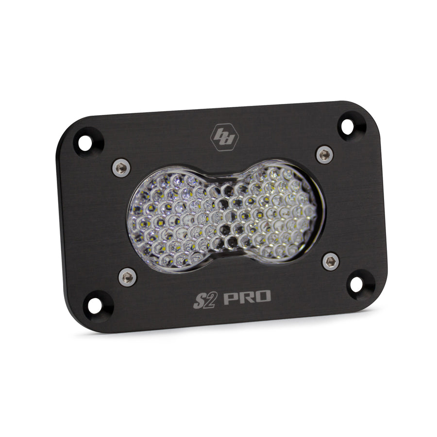 Luz auxiliar LED Baja Designs S2 Pro Black Flush Mount LED Auxiliary Light Pod - Universal (Light Pattern: Work/Scene, Color: Clear)