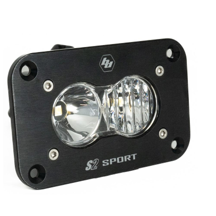 Luz auxiliar LED Baja Designs S2 Sport Black Flush Mount LED Auxiliary Light Pod - Universal (Light Pattern: Driving/Combo, Color: Clear)