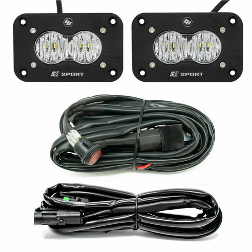 Luz Auxiliar LED Baja Designs S2 Sport negro Flush Mount LED Light Pod Reverse Kit | Universal