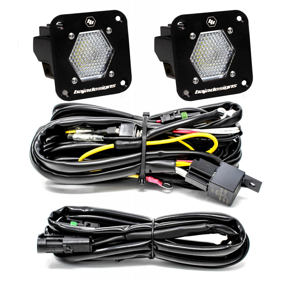 Luz auxiliar LED Baja Designs S1 Black Flush Mount LED Light Pod Reverse Kit - Universal (Light Pattern: Work/Scene, Color: Clear)