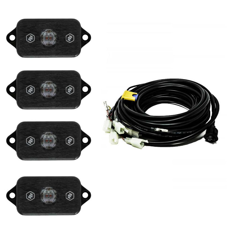 Kit de rock lights Baja Designs LED Rock Light Kit - Universal (Color: Red)
