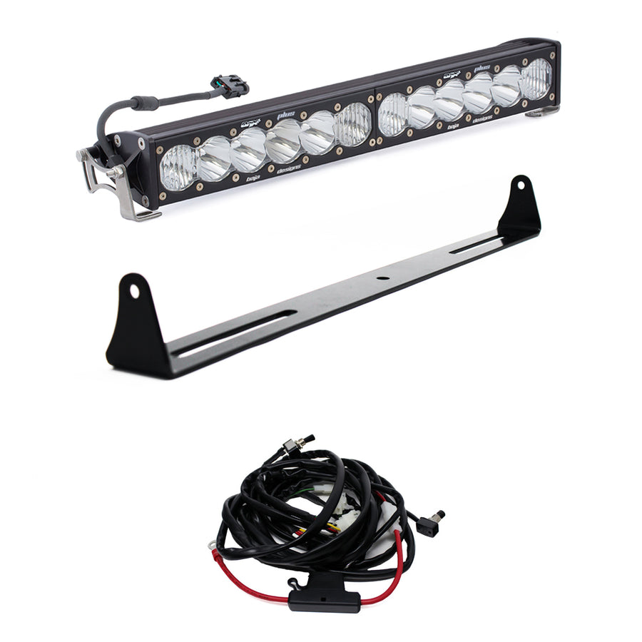 Barra de luz LED Baja Designs Chevy/GMC OnX6+ 20 Inch Bumper Light Bar Kit - Chevy/GMC 2007-13 Silverado/Sierra 1500/2500HD/3500HD {'07 New Body Style} (Light Pattern: Driving/Combo, Color: Clear)
