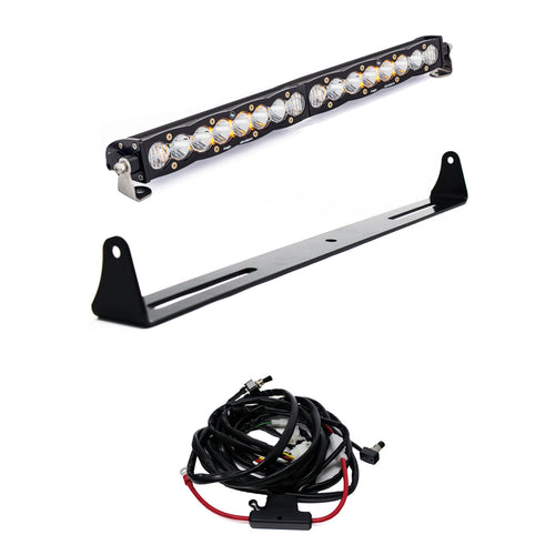 Barra de luz LED Baja Designs Chevy/GMC S8 20 Inch Bumper Light Bar Kit - Chevy/GMC 2007-13 Silverado/Sierra 1500/2500HD/3500HD {'07 New Body Style} (Light Pattern: Driving/Combo, Color: Clear)