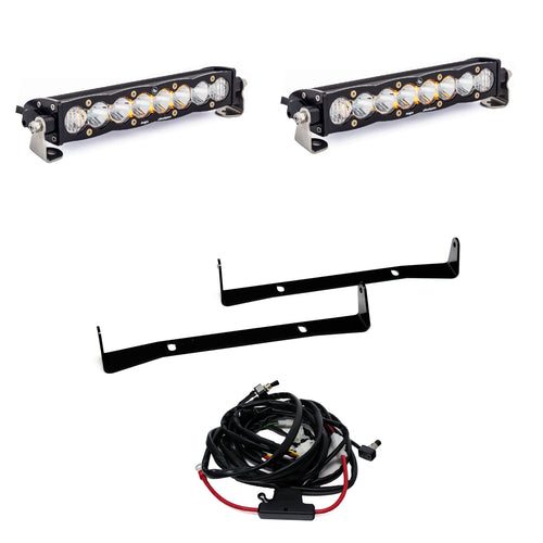 Barra de luz LED Baja Designs Toyota S8 Dual 10 Inch Grille Upper Light Kit - Toyota 2014-18 4Runner (Light Pattern: Spot, Color: Clear)