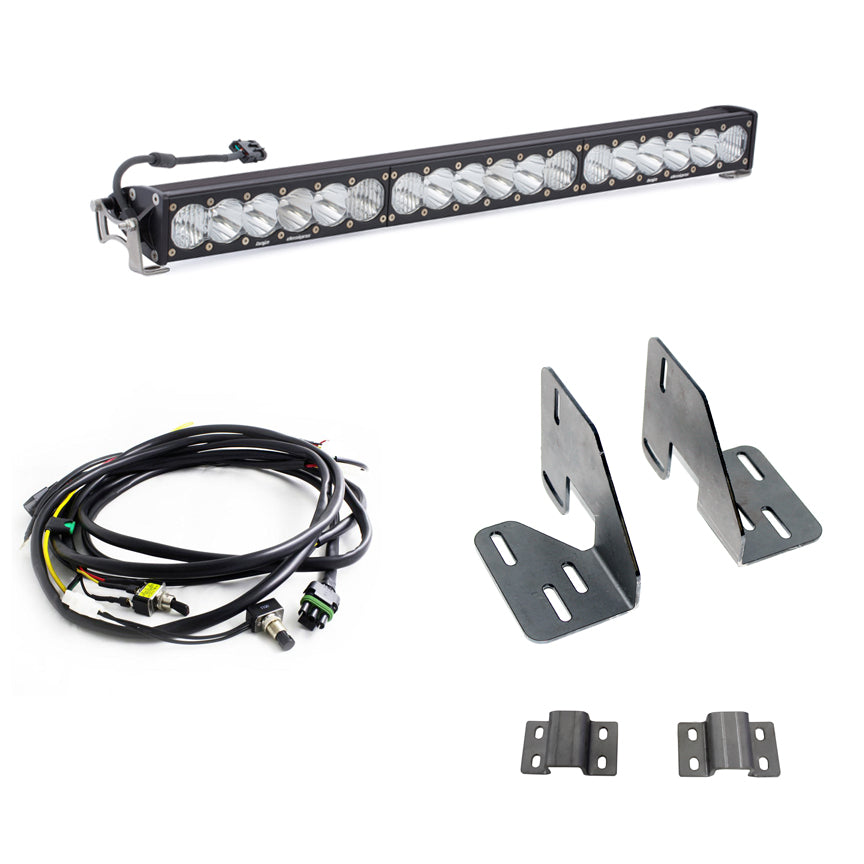Barra de luz LED Baja Designs GMC OnX6+ 30 Inch Grille Light Bar Kit - GMC 2018-19 Sierra 2500HD/3500HD (Light Pattern: Driving/Combo, Color: Clear)