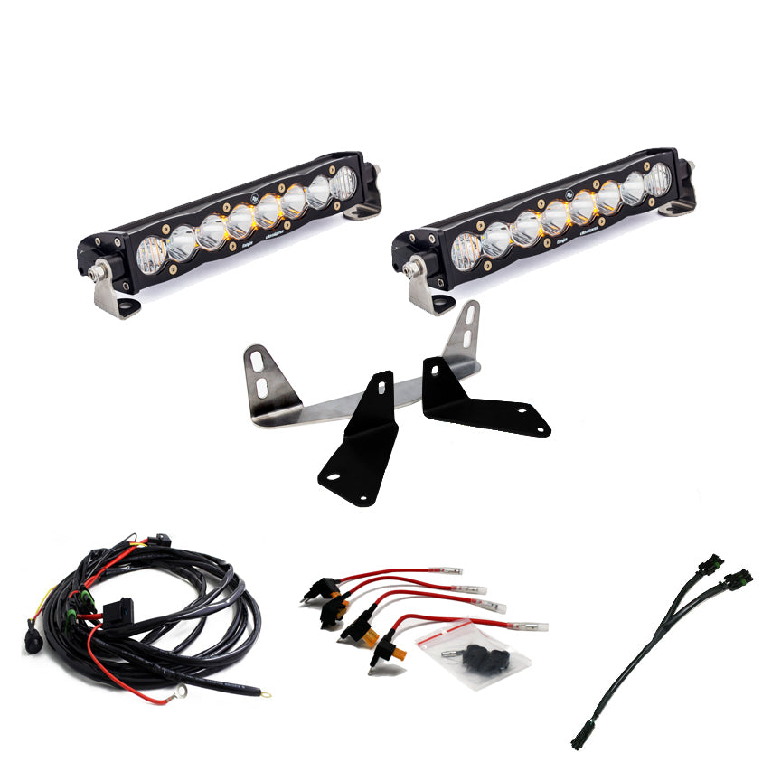 Barra de luz LED Baja Designs Ford S8 Dual 10 Inch Grille Light Bar Kit - Ford 2018-20 F-150 (Light Pattern: Driving/Combo, Color: Clear)