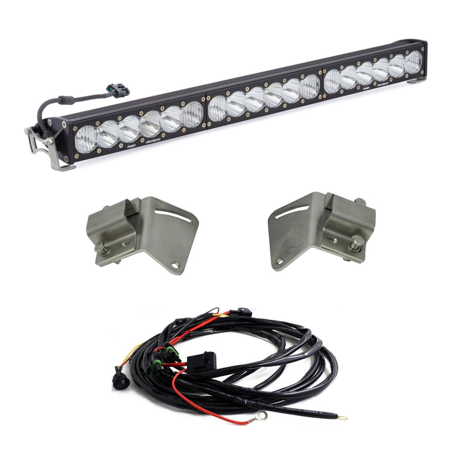 Barra de luz LED Baja Designs Chevy OnX6+ 30 Inch Grille Light Bar Kit - Chevy 2017 Silverado 2500HD/3500HD (Light Pattern: Driving/Combo, Color: Clear)