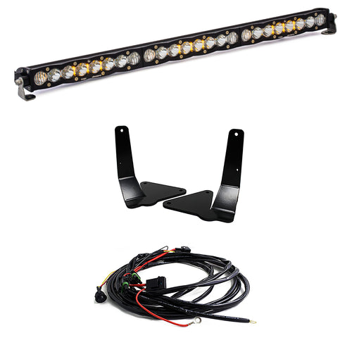 Barra de luz LED Baja Designs Chevy/GMC S8 30 Inch Grille Lower Light Bar Kit - Chevy/GMC 2015-18 Colorado/Canyon (Light Pattern: Driving/Combo, Color: Clear)
