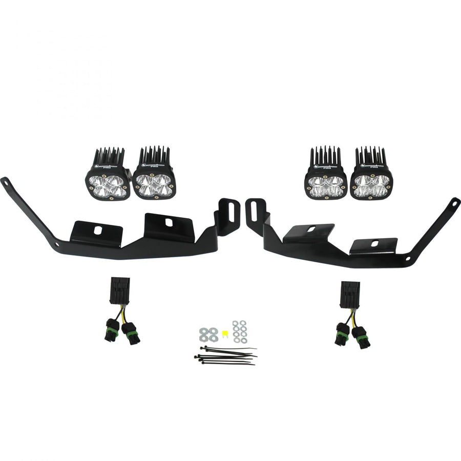 Luz auxiliar LED Baja Designs Polaris Squadron Unlimited Headlight Kit - Polaris 2018-21 RZR RS1; 2014-22 RZR XP 1000; 2018-21 RZR XP Turbo-S (Light Pattern: Multi-Pattern, Color: Clear)
