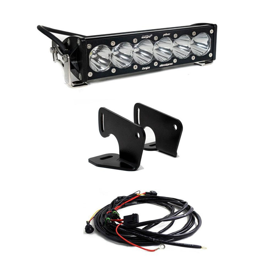 Barra de luz LED Baja Designs Polaris OnX6+ 10 Inch Hood Mount Light Bar Kit - Polaris 2020-2026 RZR Pro XP; 2022-2024 RZR Turbo R (Light Pattern: Driving/Combo, Color: Clear)