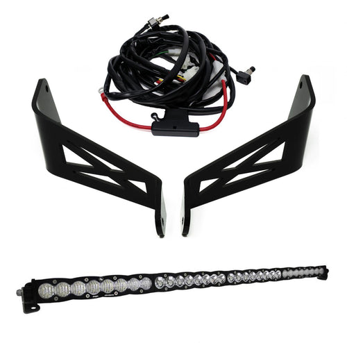Barra de luz LED Baja Designs Can-Am S8 40 Inch Roof Mount Light Bar Kit - Can-Am 2017-24 Maverick X3 (Light Pattern: Driving/Combo, Color: Clear)