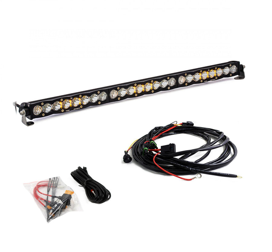 Barra de luz LED Baja Designs Polaris S8 30 Inch Roof Mount Light Bar Kit - Polaris 2016-21 RZR Turbo/S; 2015-21 RZR 900; 2014-22 RZR XP 1000 (Light Pattern: Driving/Combo, Color: Clear)