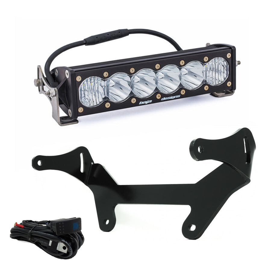 Barra de luz LED Baja Designs Can-Am OnX6+ LED 10 Inch Shock Mount Light Bar Kit - Can-Am 2017-24 Maverick X3 (Light Pattern: Driving/Combo, Color: Clear)