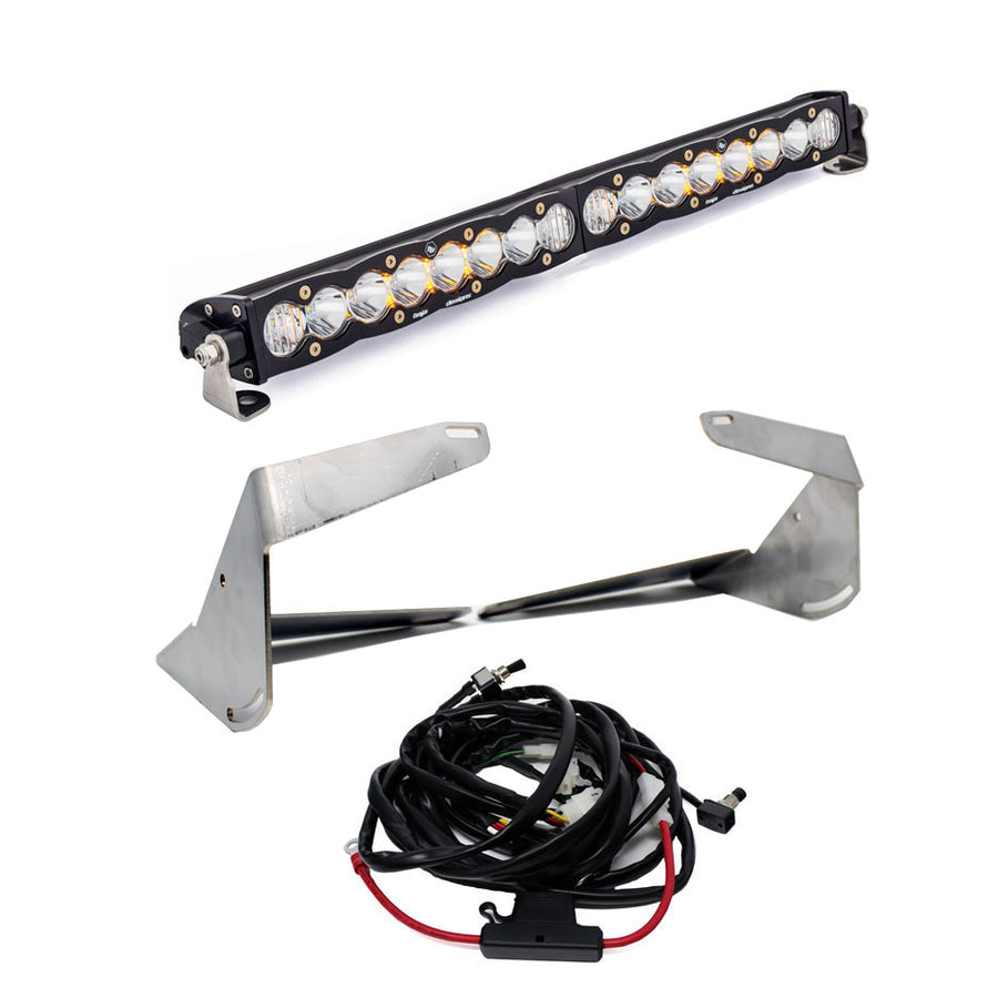 Barra de luz LED Baja Designs RAM S8 20 Inch Grille Lower Light Bar Kit - RAM 2019-2026 2500/3500 (Light Pattern: Driving/Combo, Color: Clear)