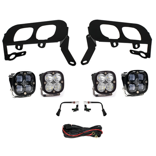 Kit de luces/faros de niebla Baja Designs Squadron Sport/SAE Dual Fog Pocket Light Kit - 2014-15 Chevrolet Silverado 1500 (Light Pattern: SAE Fog, Color: Clear)