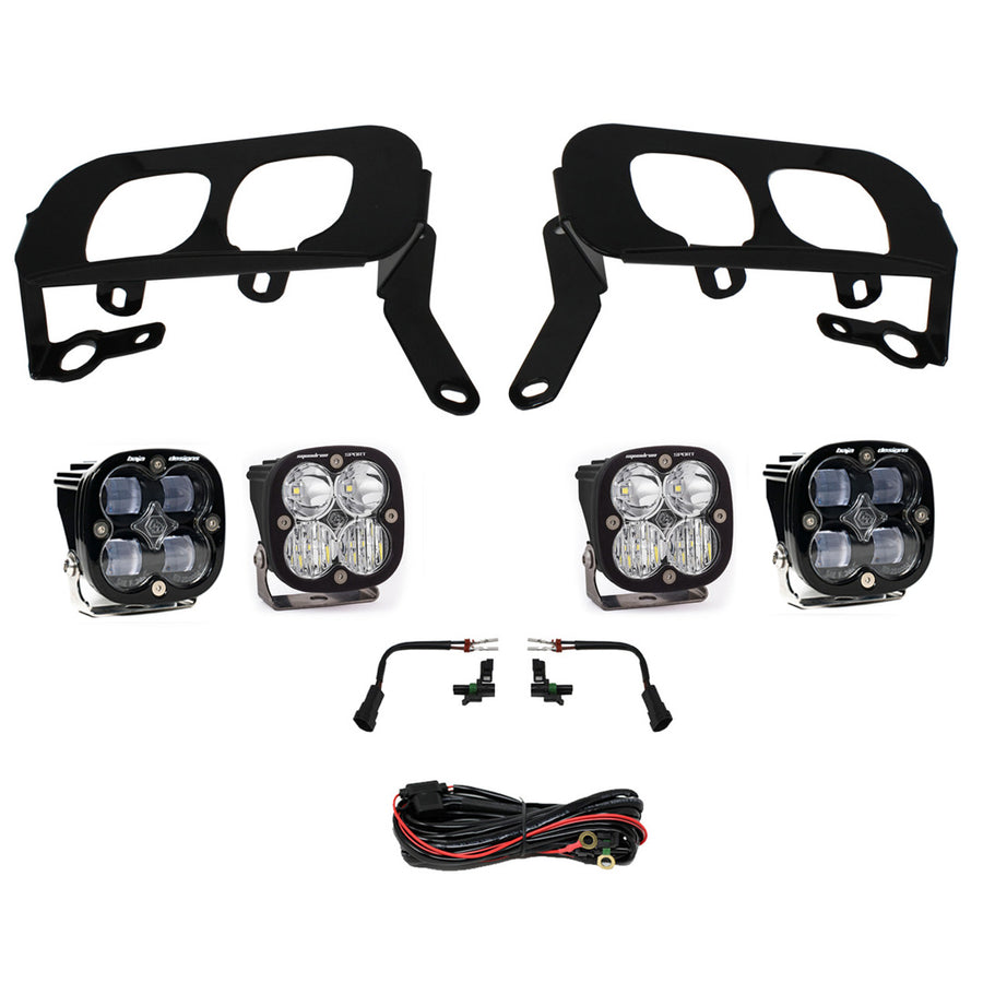 Kit de luces/faros de niebla Baja Designs Squadron Sport/SAE Dual Fog Pocket Light Kit - 2014-15 Chevrolet Silverado 1500 (Light Pattern: SAE Fog, Color: Clear)