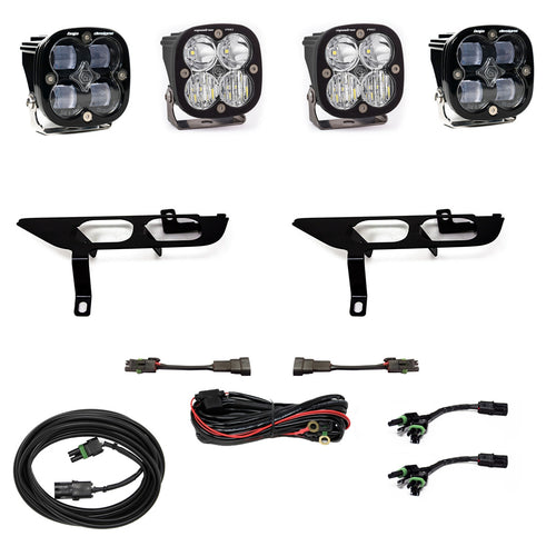 Kit de luces/faros de niebla Baja Designs Ford Squadron SAE/Sport Fog Pocket Light Kit - Ford 2021-23 F-150; NOTE: w/o Daytime Running Lights (DRL) (Light Pattern: SAE Fog, Color: Clear, Wiring Type: Toggle)