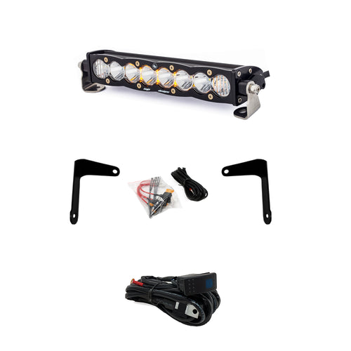 Barra de Luz LED Baja Designs Can-Am S8 10 Inch kit de barra de luz con soporte en torre de amortiguador | Can-Am 2017-24 Maverick X3