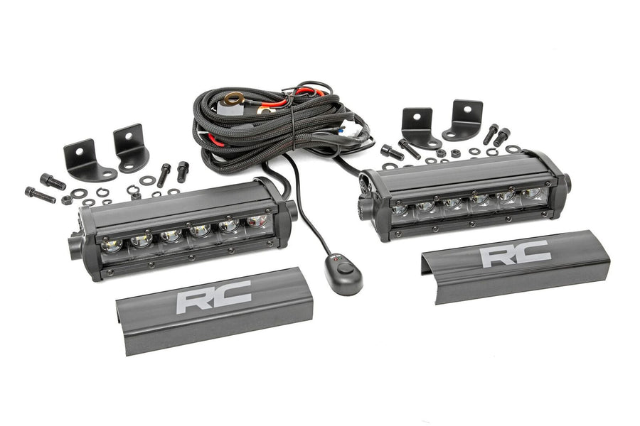 6 Inch LED Serie Negro Light Bar | Single Row | Pair
