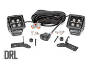 Kit de Luces LED | Montaje en Bisagra | 2" Negro Pair | Blanco DRL | Jeep Gladiator JT/Wrangler JL (18-26)