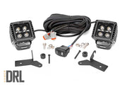 Kit de Luces LED | Montaje en Bisagra | 2" Negro Pair | Ámbar DRL | Jeep Gladiator JT/Wrangler JL (18-26)