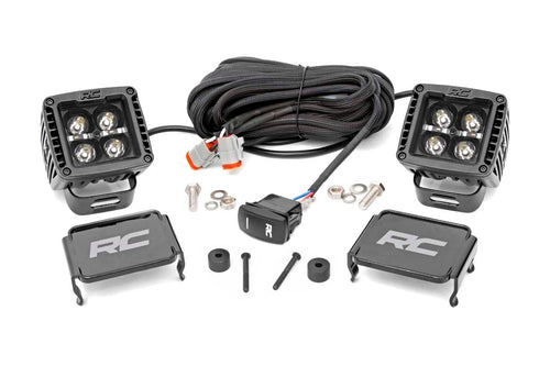 Kit de Luces LED | Montaje en Cowl | 2" Negro Pair | Blanco DRL | Jeep Gladiator JT/Wrangler JL (18-26)