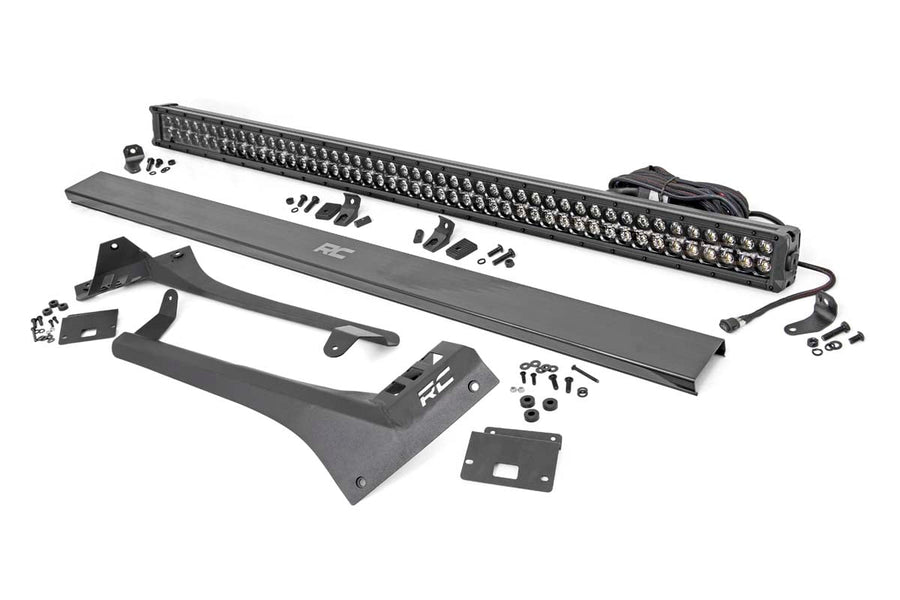Kit de Luces LED | Parabrisas | 50" BLK Dual Row | Ámbar DRL | Jeep Gladiator JT/Wrangler JL (18-26)