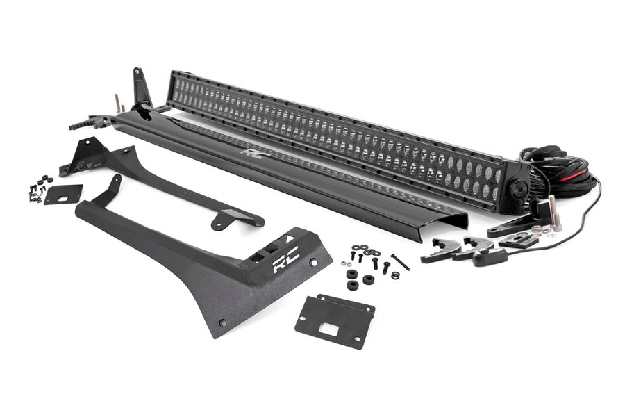 Kit de Luces LED | Montaje en Parabrisas | 50" BLK Dual Row | Jeep Gladiator JT/Wrangler JL (18-26)