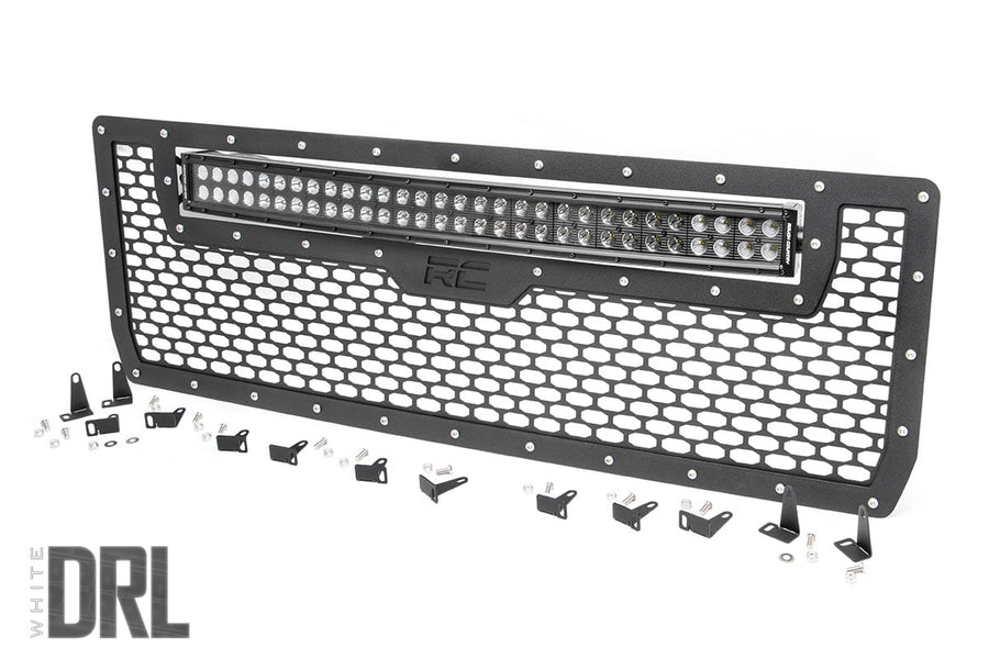 Parrilla de Malla | 30" Dual Row LED | Negro | Blanco DRL | GMC Sierra 1500 (14-15)