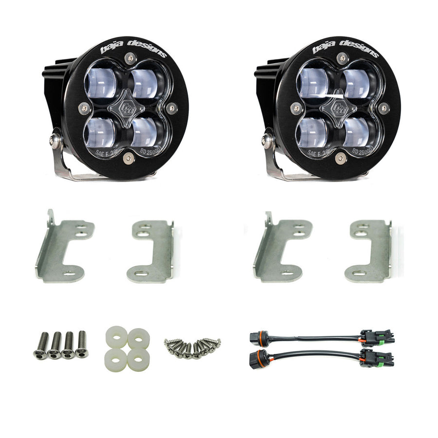 Kit de luces/faros de niebla Baja Designs Jeep JK Squadron-R SAE Fog Pocket Light Kit - Jeep 2007-09 Wrangler JK; NOTE: w/ Standard OE Bumper (Lighting Pattern: SAE Fog, Color: Clear)