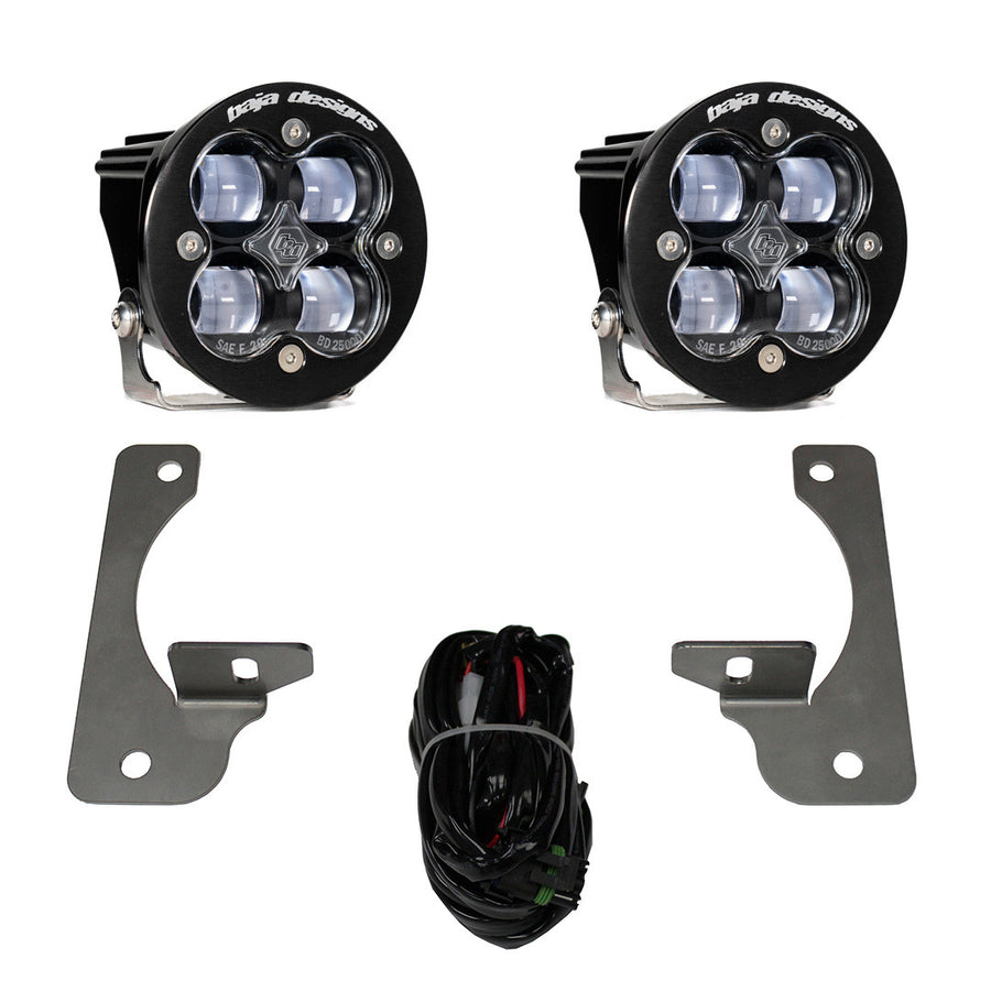 Kit de luces/faros de niebla Baja Designs Jeep JK Squadron-R SAE Fog Pocket Light Kit - Jeep 2007-09 Wrangler JK; NOTE: w/ Premium OE Bumper (Lighting Pattern: SAE Fog, Color: Clear)