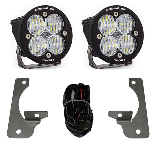 Kit de luces/faros de niebla Baja Designs Jeep JK Squadron-R Sport Fog Pocket Light Kit - Jeep 2007-09 Wrangler JK; NOTE: w/ Premium OE Bumper (Lighting Pattern: Wide Cornering, Color: Clear)