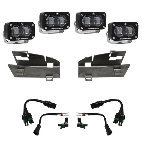 Kit de luces/faros de niebla Baja Designs RAM Dual S2 SAE Fog Pocket Light Kit - RAM 2019-24 1500 Rebel; 2021-24 1500 TRX (Color: Clear)