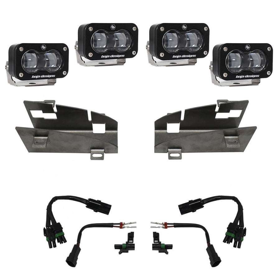 Kit de luces/faros de niebla Baja Designs RAM Dual S2 SAE Fog Pocket Light Kit - RAM 2019-24 1500 Rebel; 2021-24 1500 TRX (Color: Clear)
