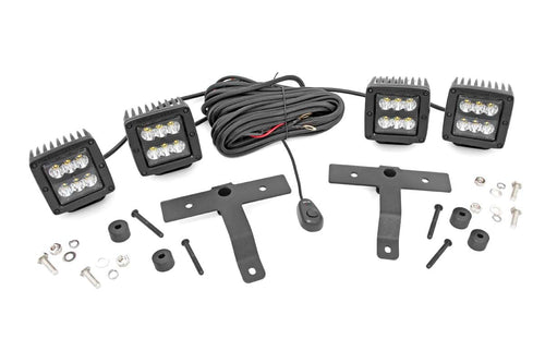 Quad Kit de Luces LED | Montaje en Cowl | 2" Negro Pairs | Spot | Jeep Gladiator JT/Wrangler JL (18-26)