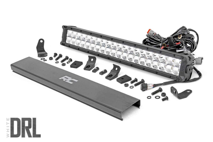 20 Inch LED Serie Cromado Light Bar | Dual Row | Blanco Frío DRL