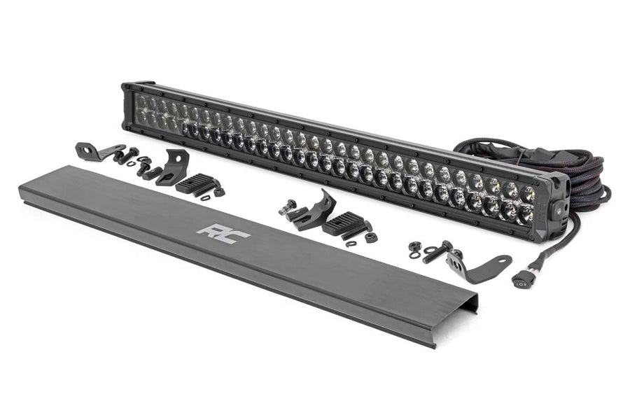 30 Inch LED Serie Negro Light Bar | Dual Row | Blanco Frío DRL