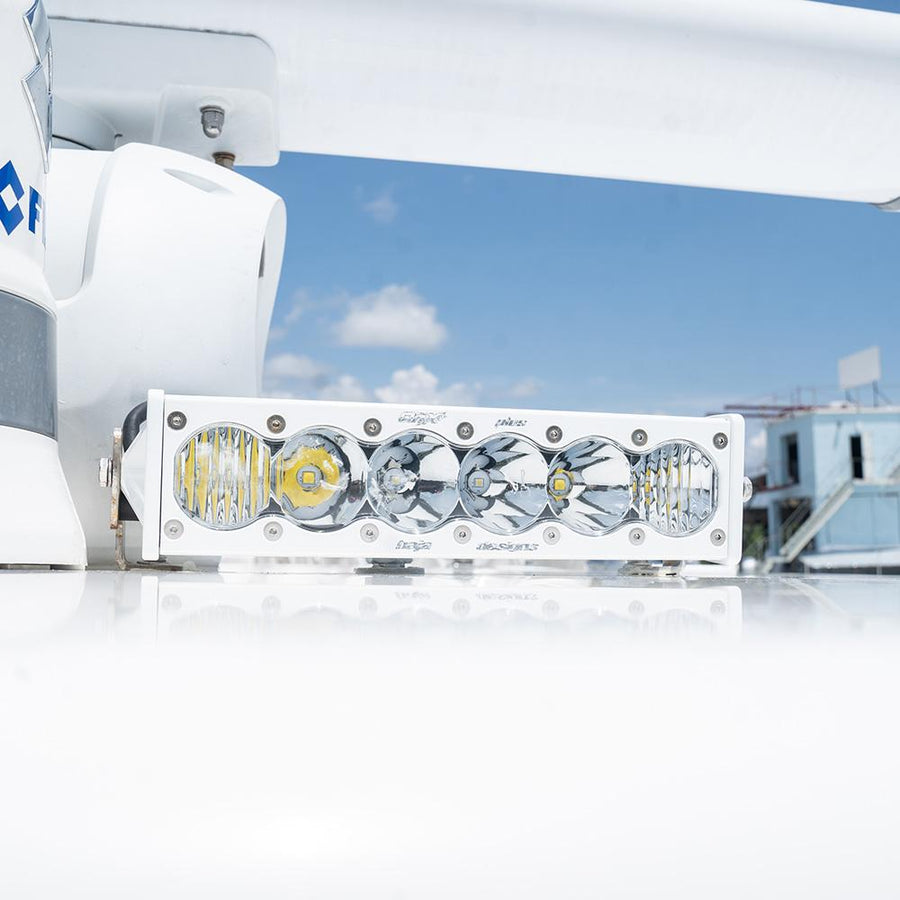 Barra de luz LED Baja Designs OnX6+ White Straight LED Light Bar - Universal (Size: 10 Inch, Light Pattern: Driving/Combo, Color: Clear)