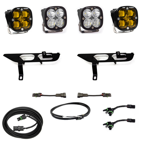 Kit de luces/faros de niebla Baja Designs Ford Squadron SAE/Sport Fog Pocket Light Kit - Ford 2021-23 F-150; NOTE: w/o Daytime Running Lights (DRL) (Light Pattern: SAE Fog, Color: Baja Amber, Wiring Type: Upfitter)