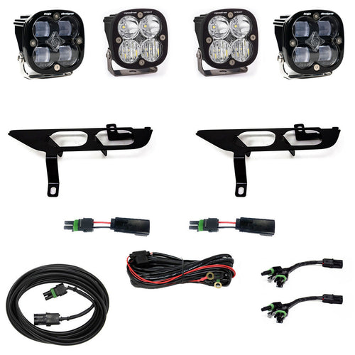 Kit de luces/faros de niebla Baja Designs Ford Squadron SAE/Sport Fog Pocket Light Kit - Ford 2021-23 F-150; NOTE: w/ Daytime Running Lights (DRL) (Light Pattern: SAE Fog, Color: Clear, Wiring Type: Toggle)