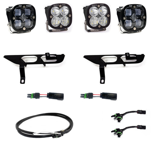Kit de luces/faros de niebla Baja Designs Ford Squadron SAE/Sport Fog Pocket Light Kit - Ford 2021-23 F-150; NOTE: w/ Daytime Running Lights (DRL) (Light Pattern: SAE Fog, Color: Clear, Wiring Type: Upfitter)