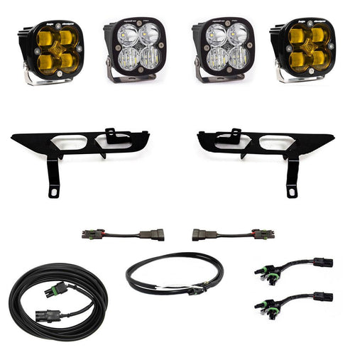 Kit de luces/faros de niebla Baja Designs Ford Squadron SAE/Pro Fog Pocket Light Kit - Ford 2021-23 F-150; NOTE: w/o Daytime Running Lights (DRL) (Light Pattern: SAE Fog, Color: Baja Amber, Wiring Type: Toggle)