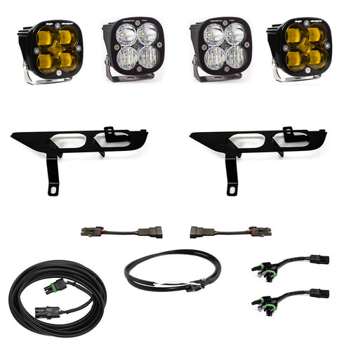 Kit de luces/faros de niebla Baja Designs Ford Squadron SAE/Pro Fog Pocket Light Kit - Ford 2021-23 F-150; NOTE: w/o Daytime Running Lights (DRL) (Light Pattern: SAE Fog, Color: Baja Amber, Wiring Type: Upfitter)